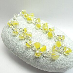 Boro Glass linked drop bead bracelet